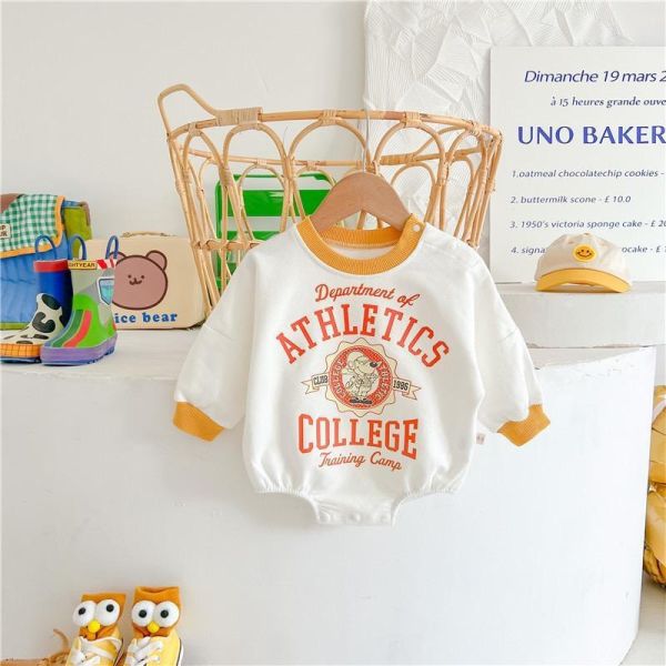 字母狗狗印花壓邊包屁衣+襪 