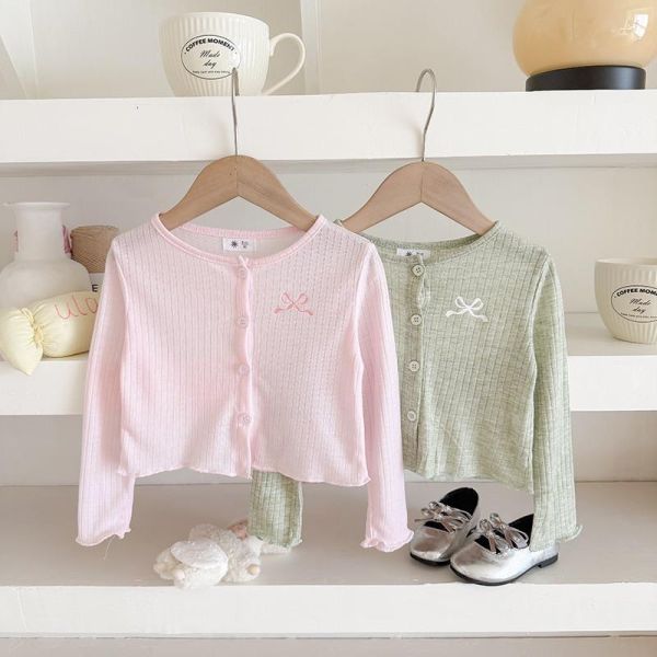 超薄款蝴蝶結防曬針織外套 