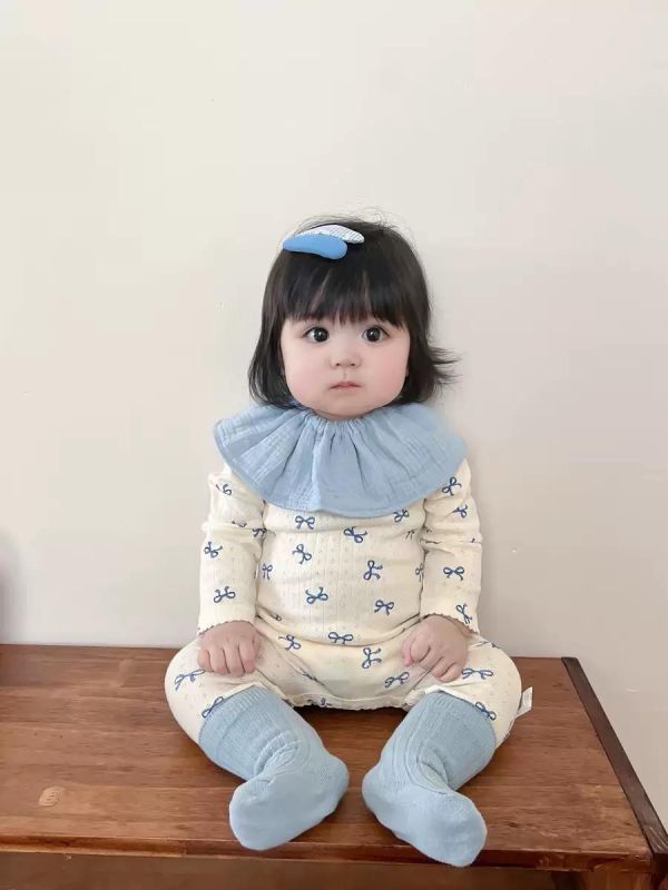 螺紋愛心/蝴蝶結彈力連身裝 