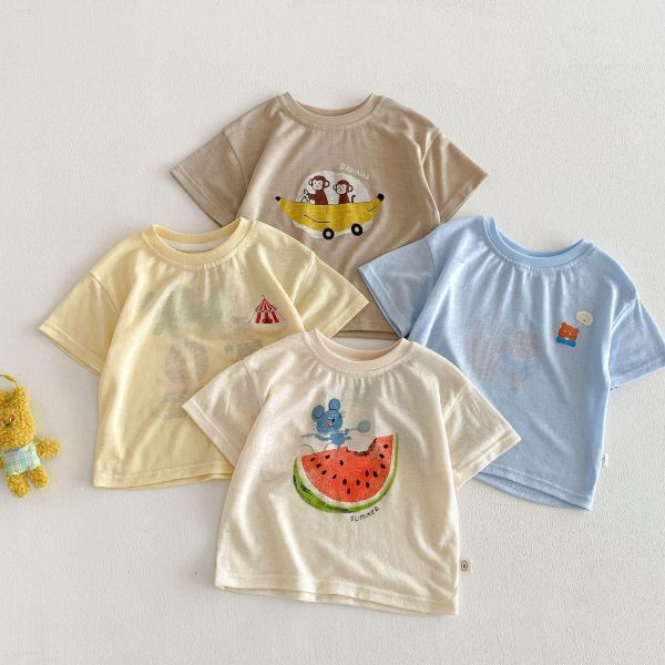 夏季薄款卡通印花T恤上衣 