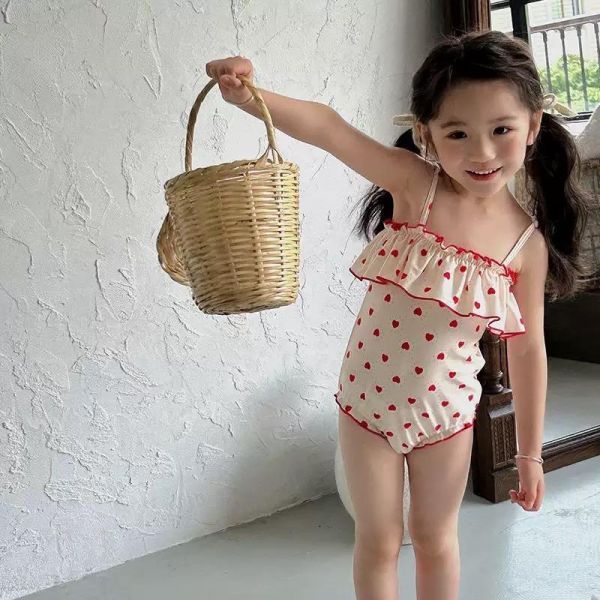 甜美愛心玩水游泳連身/套裝泳衣 