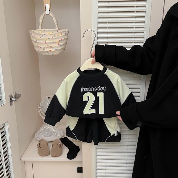 酷帥運動風21撞色兩件套套裝 