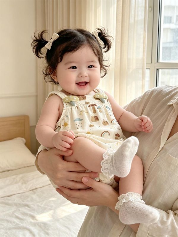 Ins風可愛小蘑菇無袖背帶包屁衣 