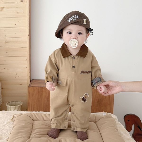 秋季巴恩風小熊工裝連身服 