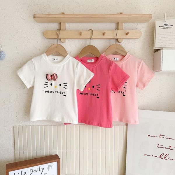 立體蝴蝶結貓咪印花上衣 