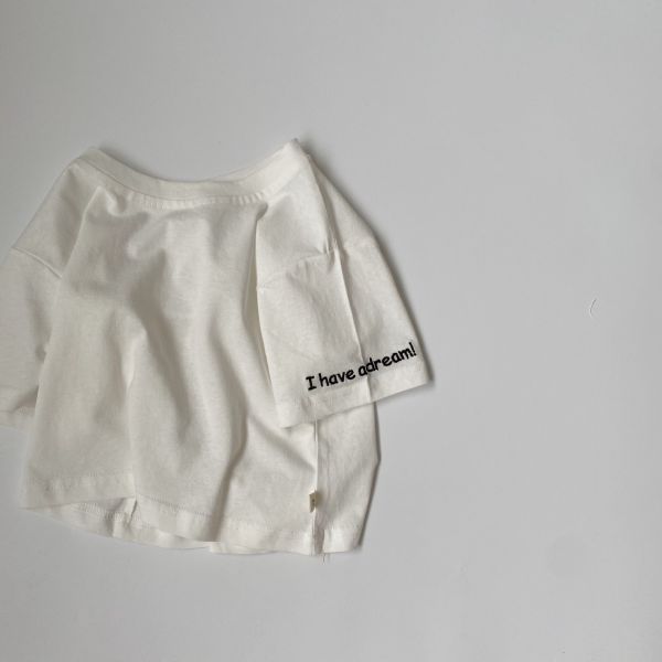 黑白字母刺繡棉麻親膚T恤上衣 