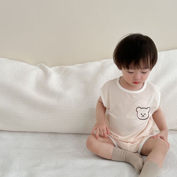 小熊印花滾邊兩件式套裝 