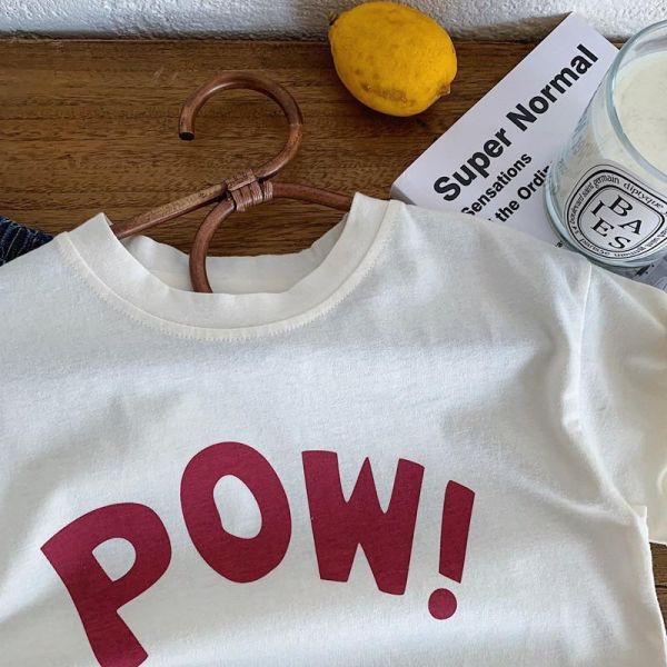 POW!字母印花素色上衣 