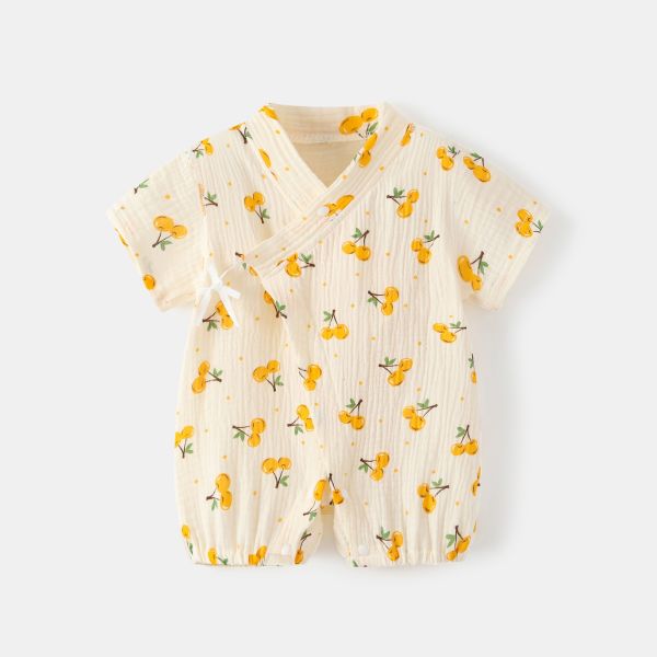 新生兒紗布棉透氣和服連身裝 