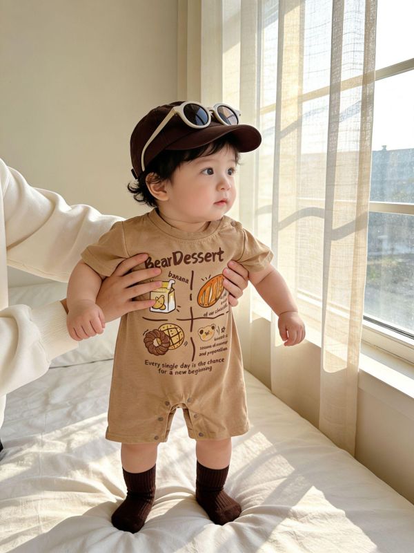 咖色麵包牛奶/米妮連身裝 