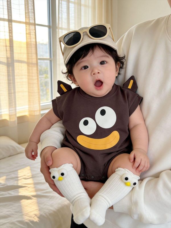 丑萌調皮搗蛋大眼寬鬆包屁衣 