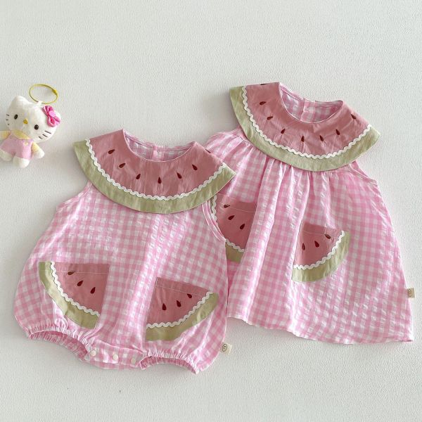 姐妹款-夏日清爽可愛西瓜包屁衣/洋裝 
