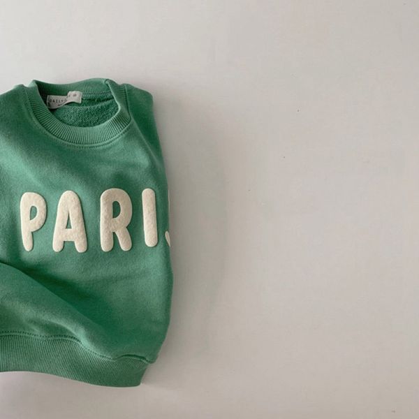 PARIS極簡字母圓領上衣 