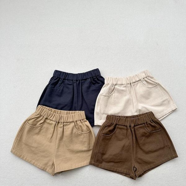 基礎百搭素色鬆緊休閒短褲 