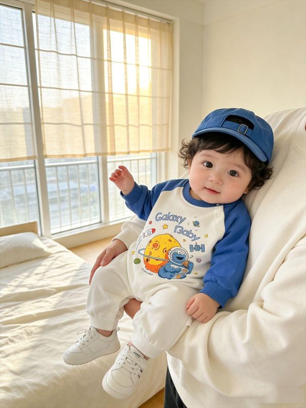 可愛Elmo印花拼袖連身裝(3色) 