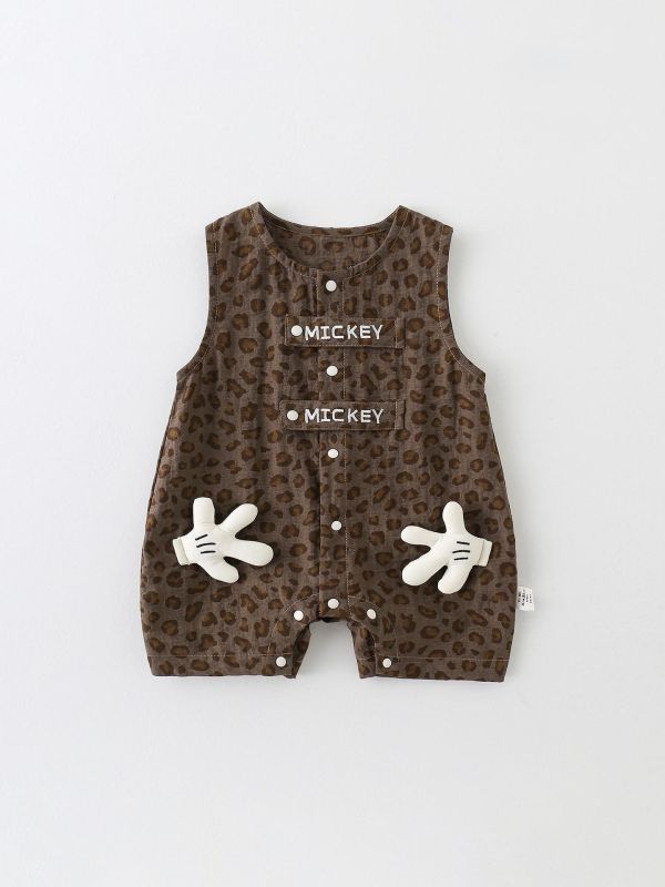Mickey立體手套豹紋連身裝 