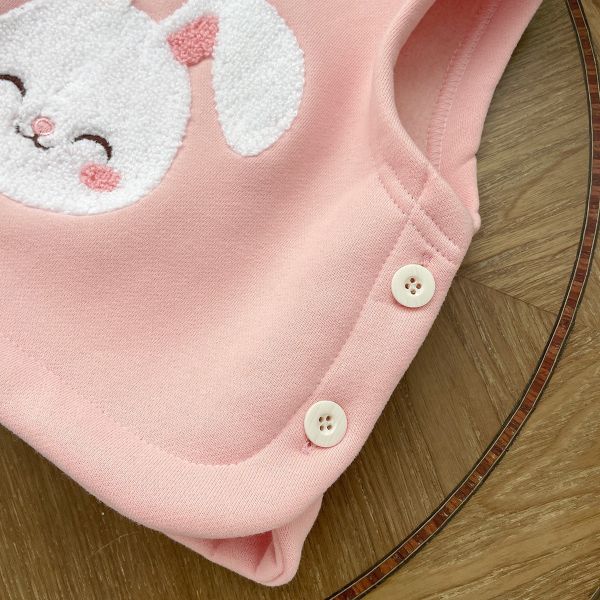 兔子/小熊刺繡加絨側開背心 