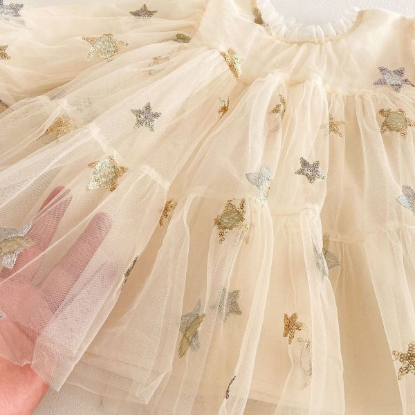 星星公主網紗澎袖洋裝 