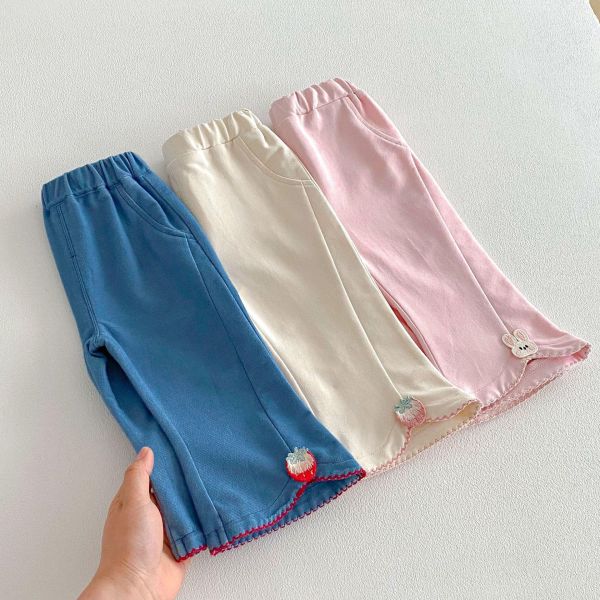 草莓兔子修身長腿喇叭褲 