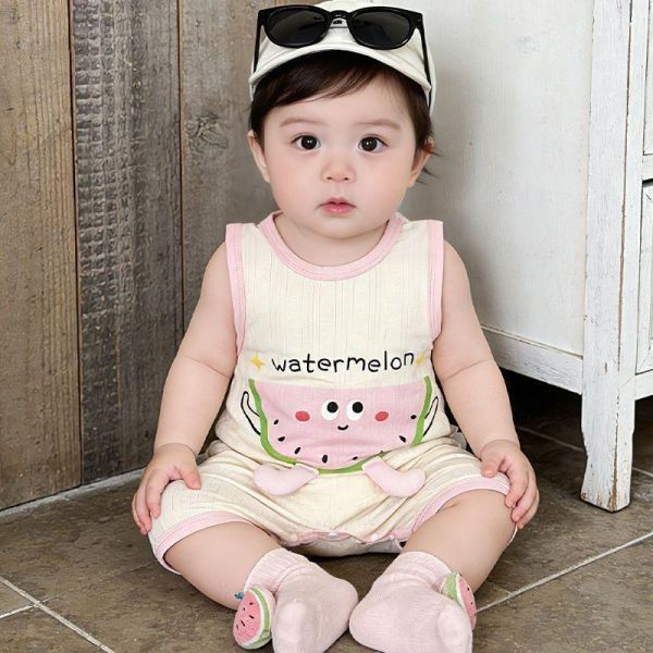 薯條/西瓜/森林熊撞色壓邊連身裝(3色) 