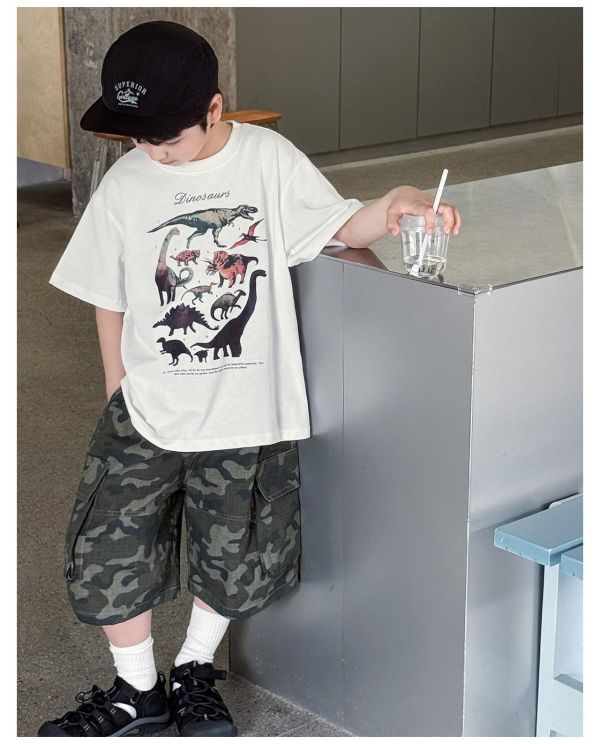 溫變色恐龍印花T恤上衣 