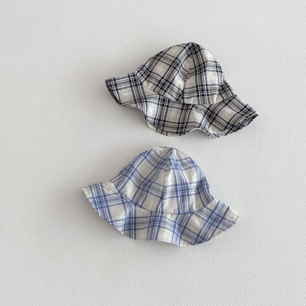復古娃娃領格紋包屁衣+帽 