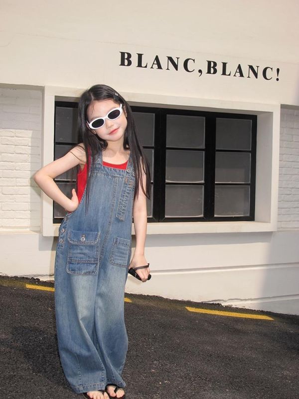 親子-可鹹可甜牛仔慵懶吊帶連身褲 