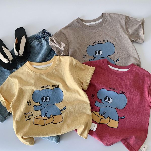 棉質大象印花T恤上衣 