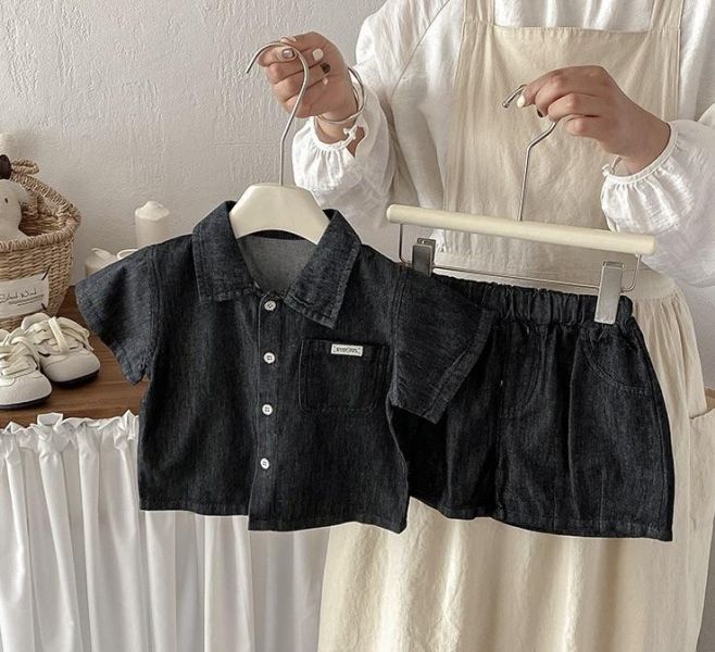 好會穿!!素色牛仔開釦兩件套/背心 