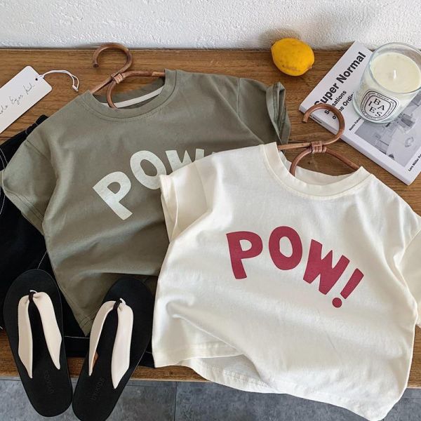 POW!字母印花素色上衣 