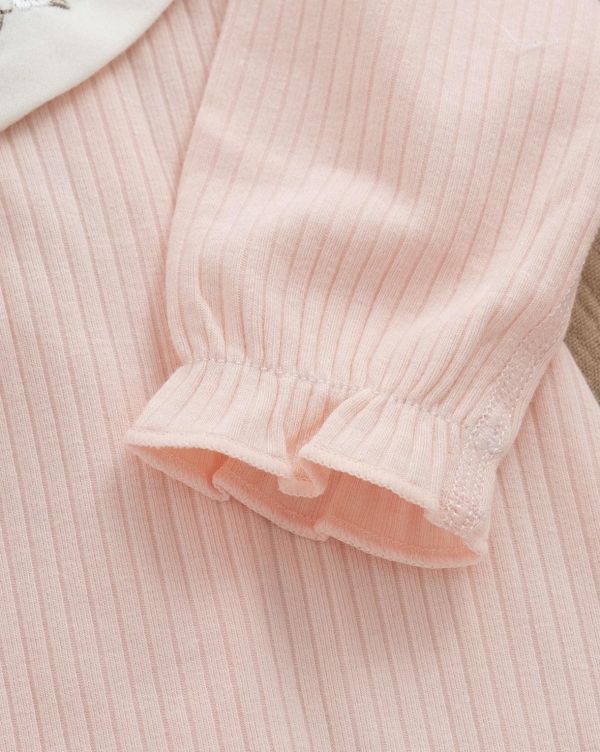 新生兒棉質碎花圍兜連身裝 