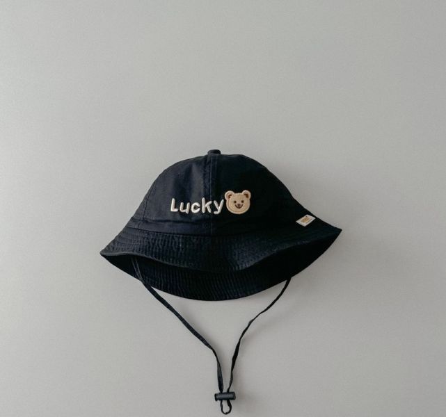 Lucky小熊透氣大帽沿漁夫盆帽 