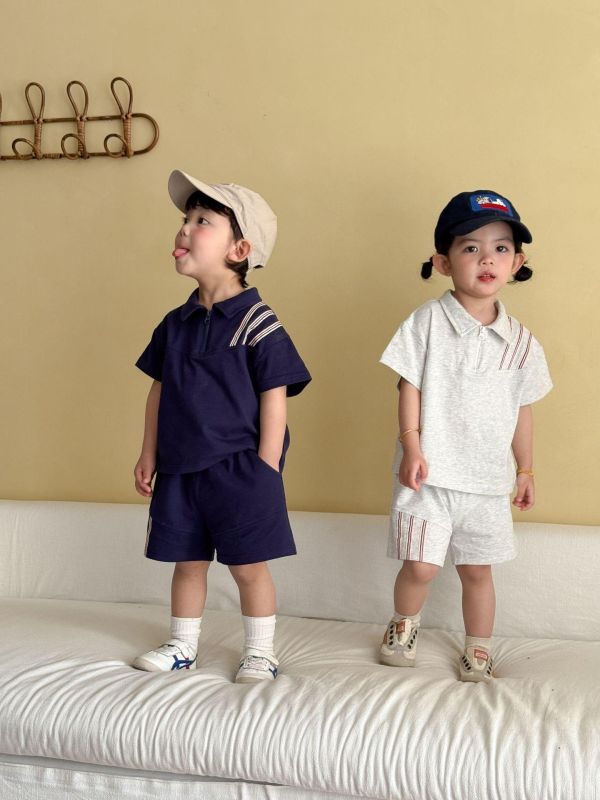 運動風polo斜紋兩件式套裝 