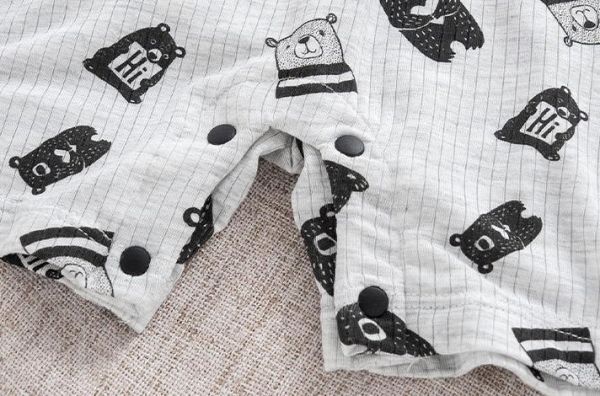 新生兒小熊純棉開釦連身裝 