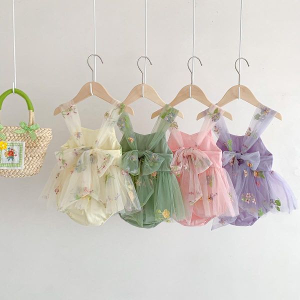 森林系碎花網紗包屁裙 