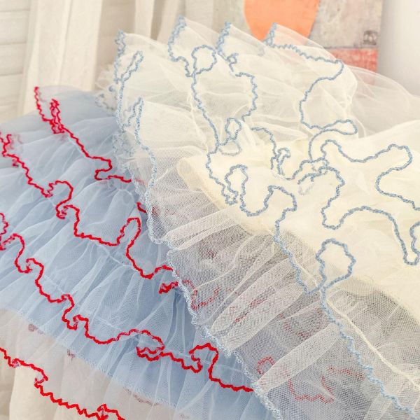 甜美公主撞色滾邊澎澎連身裙 