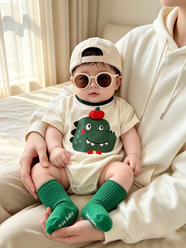 立體狗狗/恐龍可愛包屁衣(贈襪) 