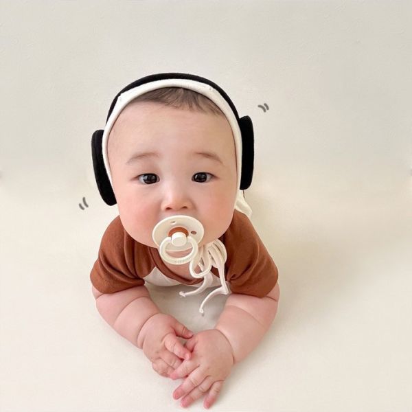 Music 小DJ唱片印花包屁衣(含造型帽) 