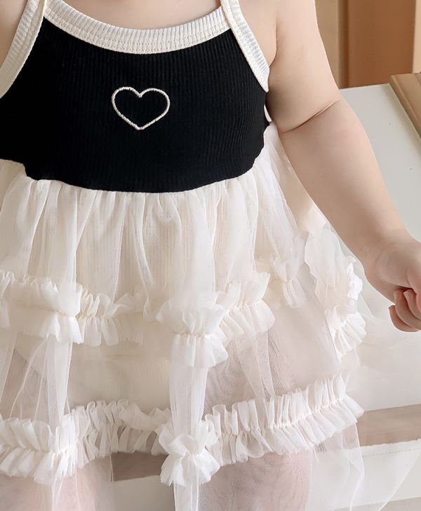 愛心薄款針織網紗包屁裙 