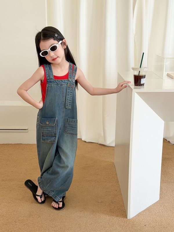 親子-可鹹可甜牛仔慵懶吊帶連身褲 