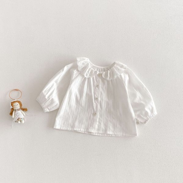 荷葉領打底上衣/蝴蝶結荷葉牛仔吊帶裙 