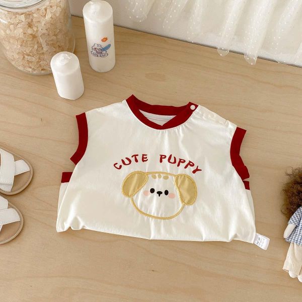 可愛狗狗撞色壓邊連身裝 