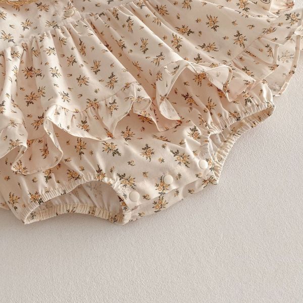 田園氣質碎花開釦包屁裙 