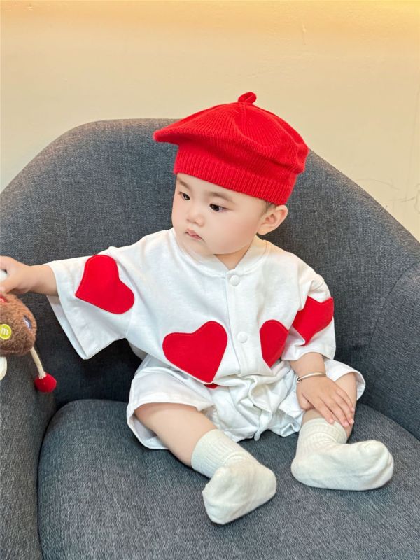 親子款黑白可愛愛心連身裝/上衣 