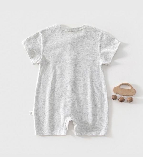 新生兒夏季素色蘋果紅釦連身裝(3色) 