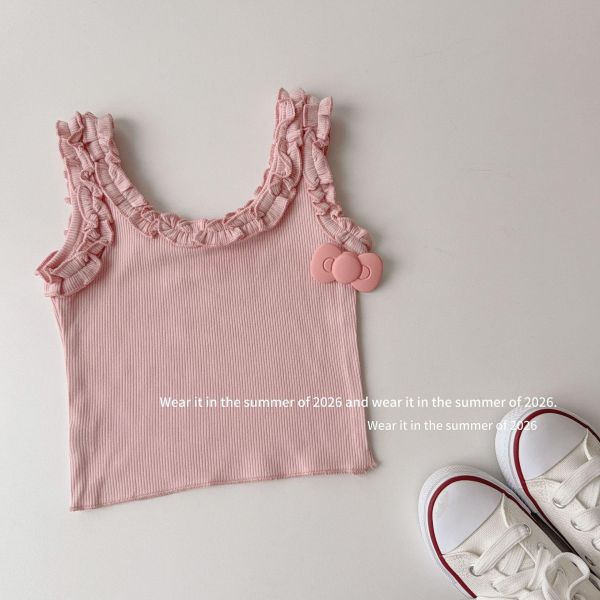 木耳花邊背心素色/點點背心 