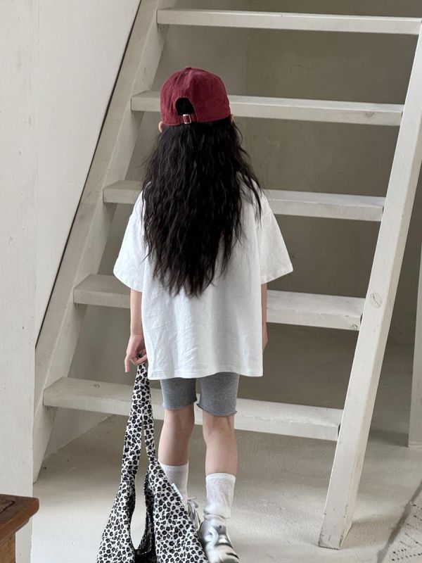 豹紋拼布素色寬鬆T恤上衣 