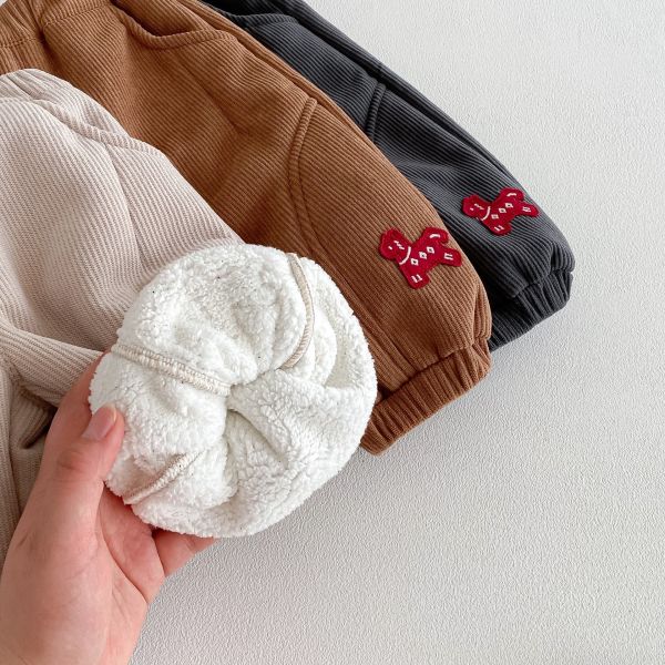 『現貨100cm』小馬刺繡燈芯絨加厚長褲 