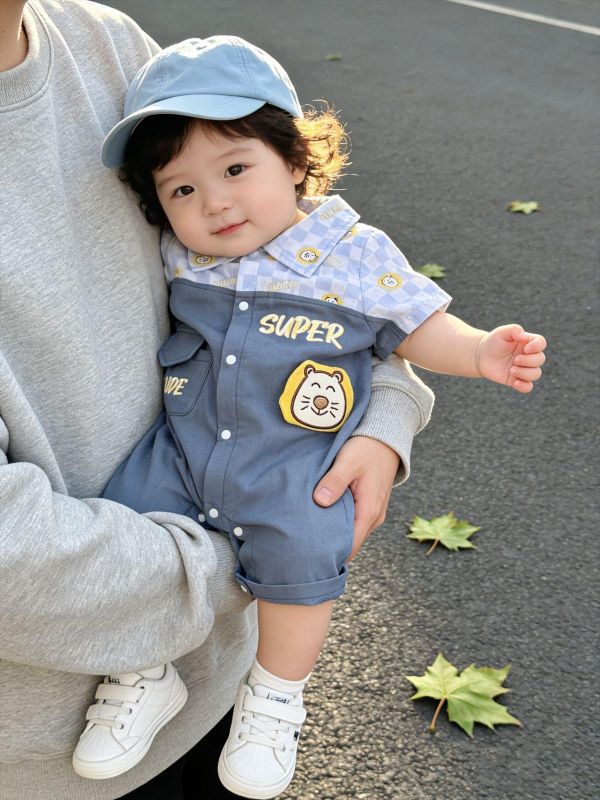 假兩件工裝前後獅子連身裝 