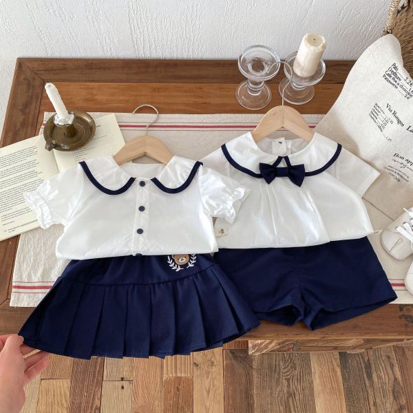 學院風男女童兩件式套裝 